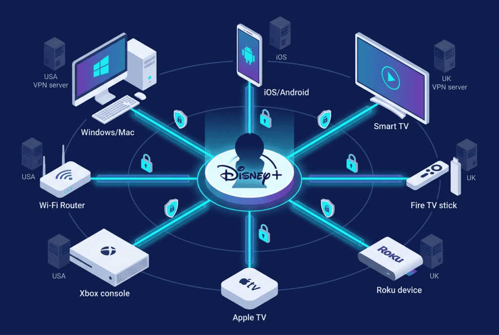 How to access Disney+ woth VPN