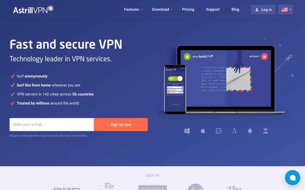 AstrillVPN interface