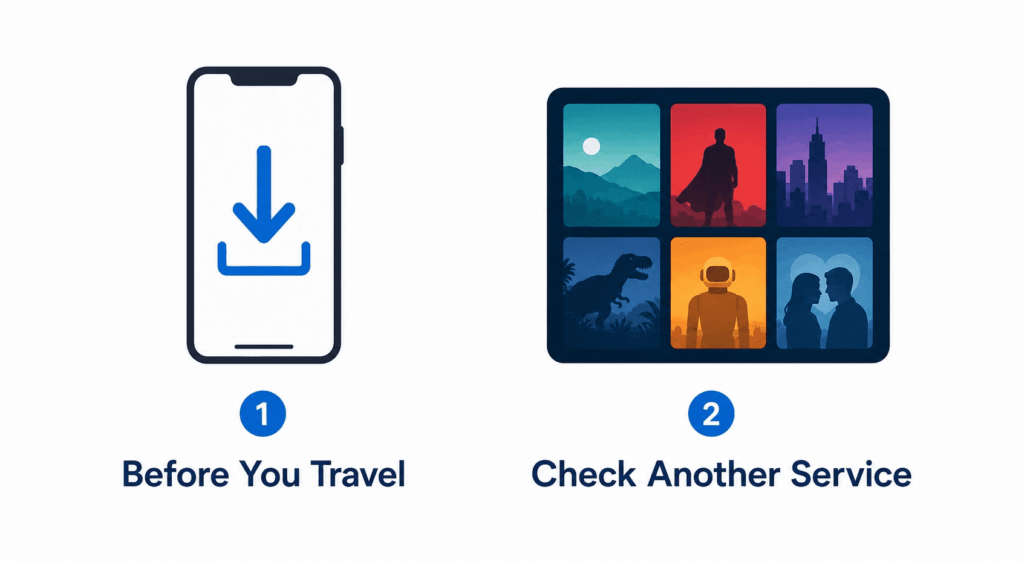 No-VPN options: download titles early or check another streaming service